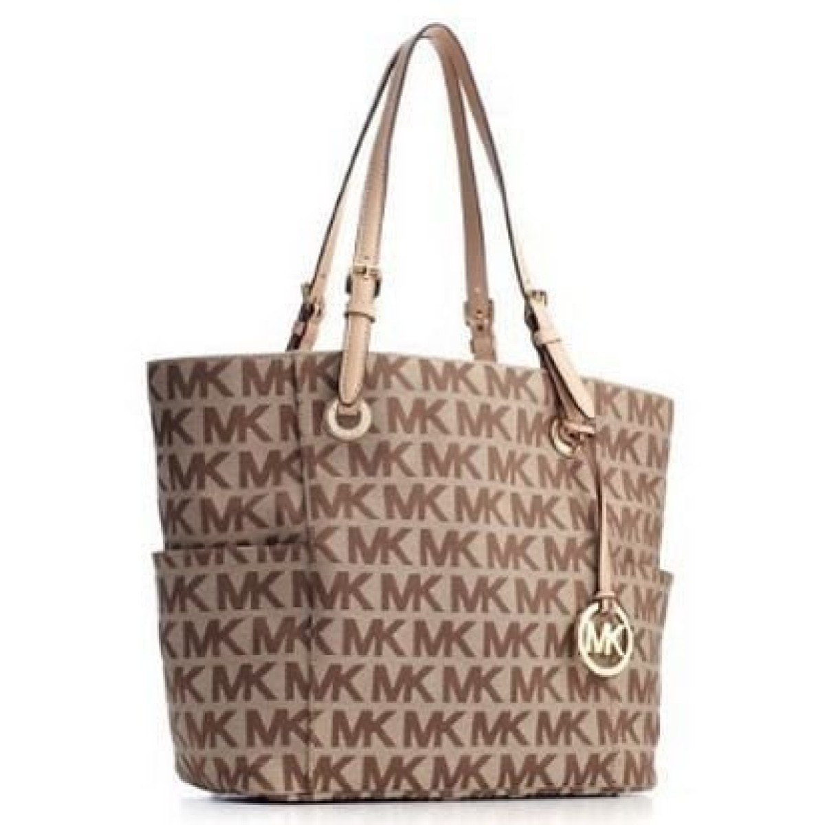 Bolsa R plica Mk Logo Print Signature Tote