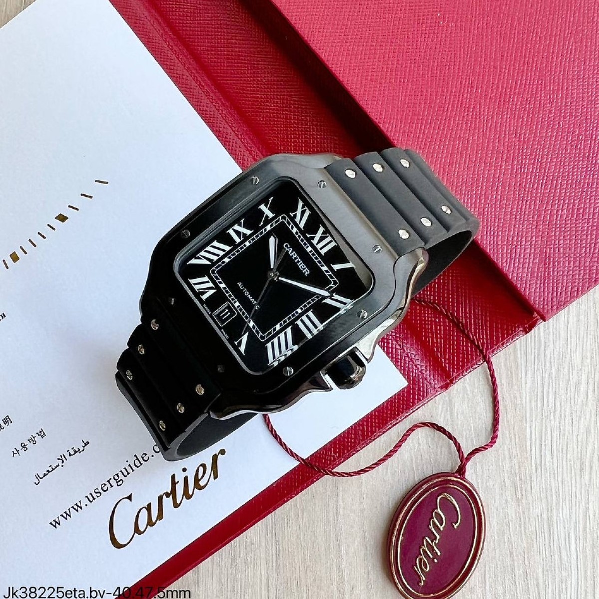 SUPER CLONE M QUINA ETA CARTIER SANTOS PRETO 40MM CARTIER