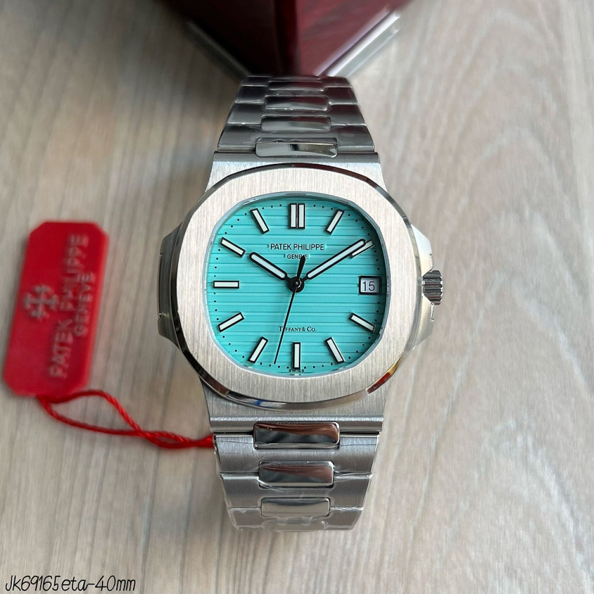SUPER CLONE M QUINA ETA PATEK PHILIPPE NAUTILUS 40MM PRATA AZUL