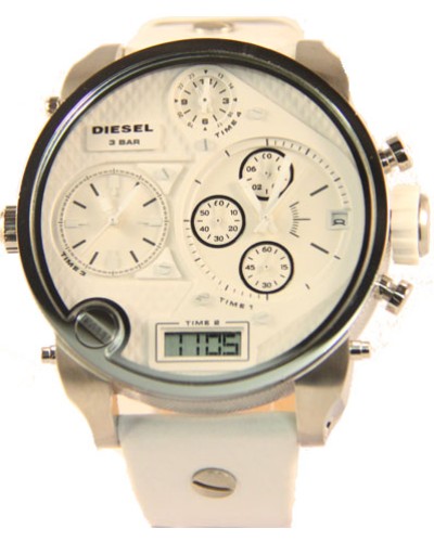 Rel gio R plica Diesel DZ7194 Branco e Prata
