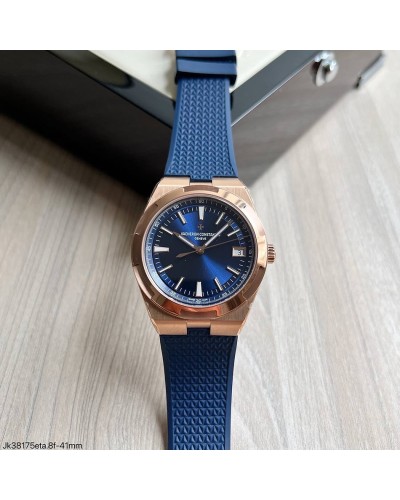 SUPER CLONE M QUINA ETA VACHERON CONSTANTIN OVERSEAS ROSE AZUL 41MM