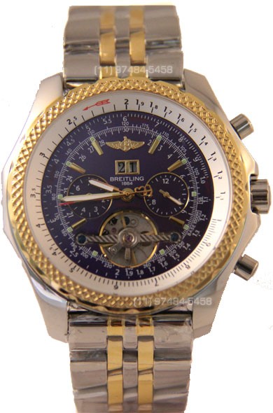 Relógio Réplica Breitling Bentley 1884 Azul Misto