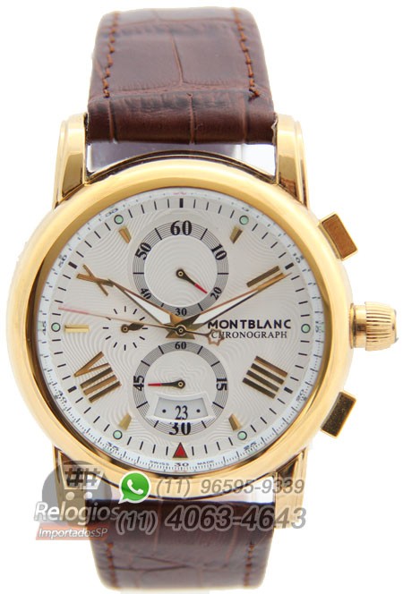 Relógio Réplica Montblanc Chronograph New Dourado White