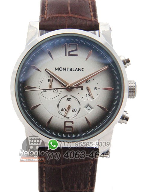 Relógio Réplica Montblanc Chronograph Degradê Prata