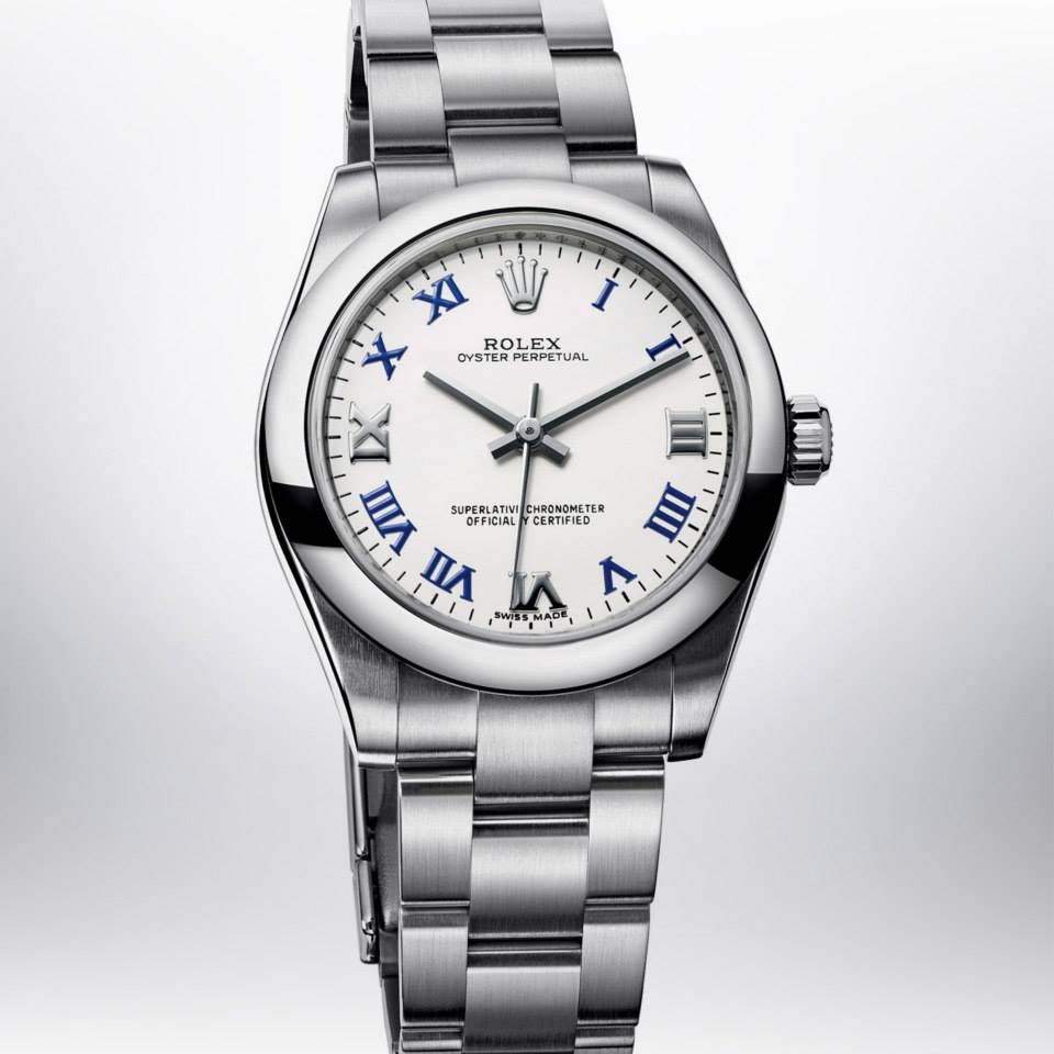 Relógio Réplica Rolex Oyster Perpetual White Blue