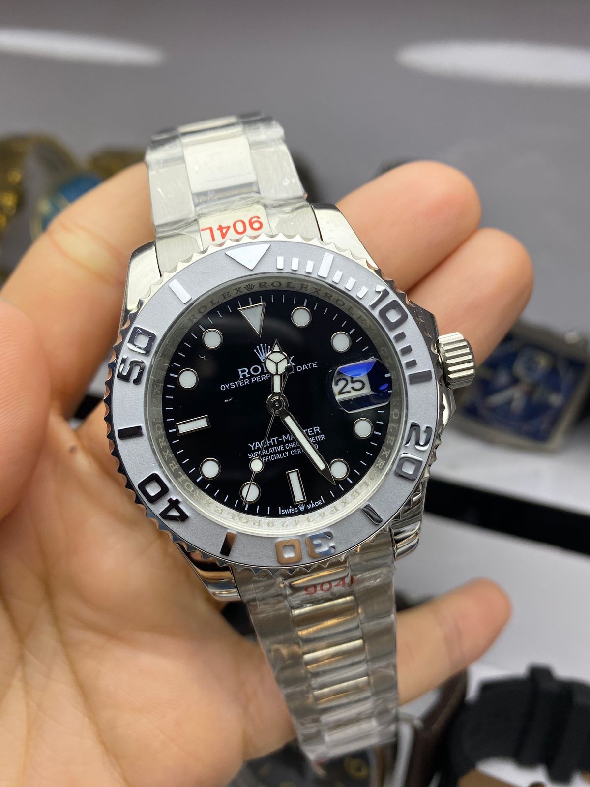 Relógio Réplica Rolex Yacht Master Prata