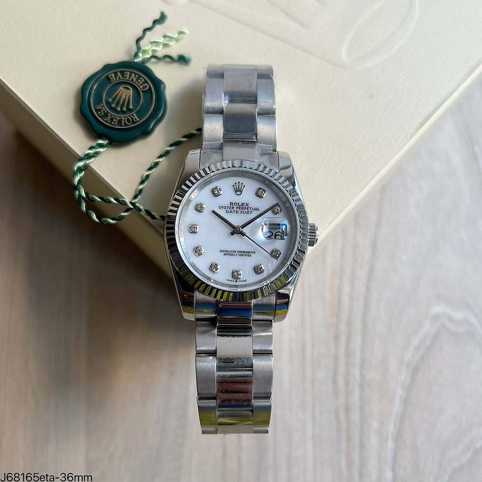 SUPER CLONE MÁQUINA ETA - ROLEX DATEJUST 36MM BRANCO