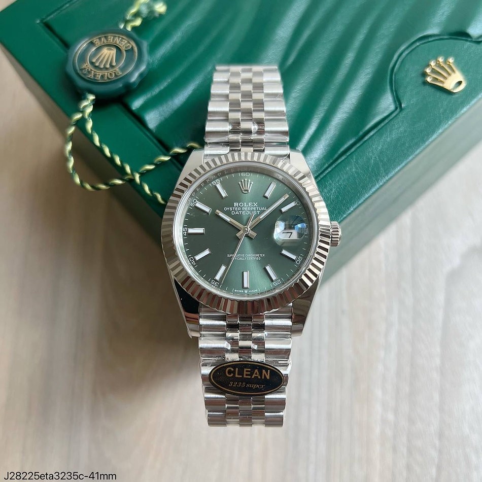 SUPER CLONE MÁQUINA ETA - ROLEX DATEJUST VERDE JUBILEE 41MM