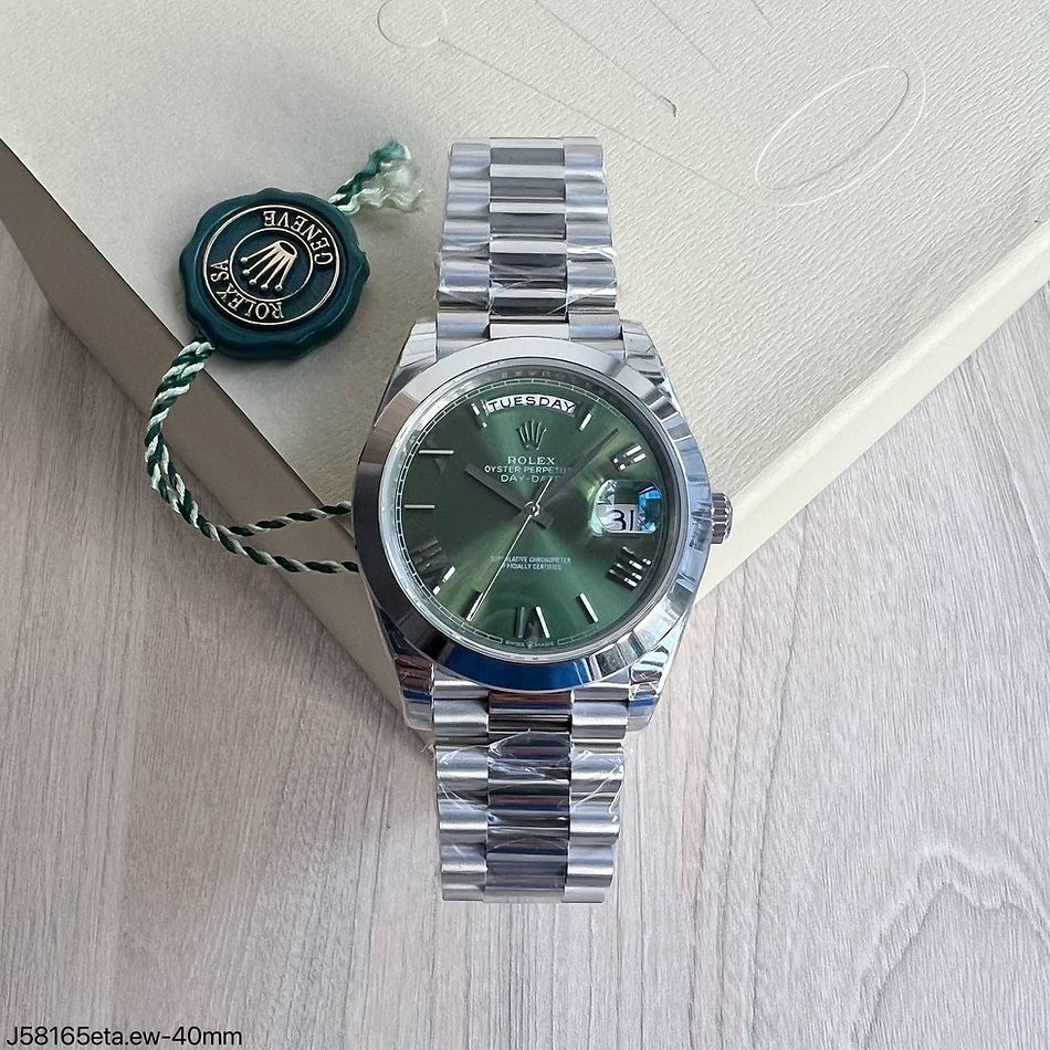 SUPER CLONE MÁQUINA ETA - ROLEX DAY-DATE II VERDE 40MM