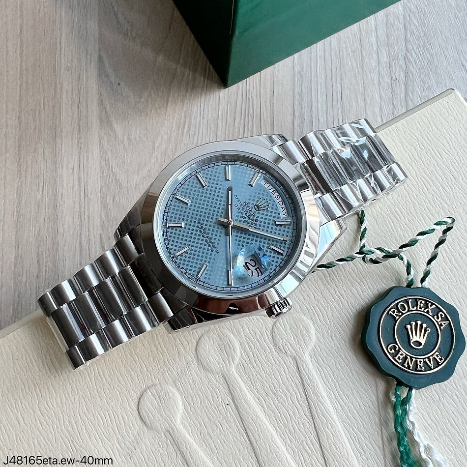 SUPER CLONE MÁQUINA ETA - ROLEX DAY-DATE II AZUL 40MM