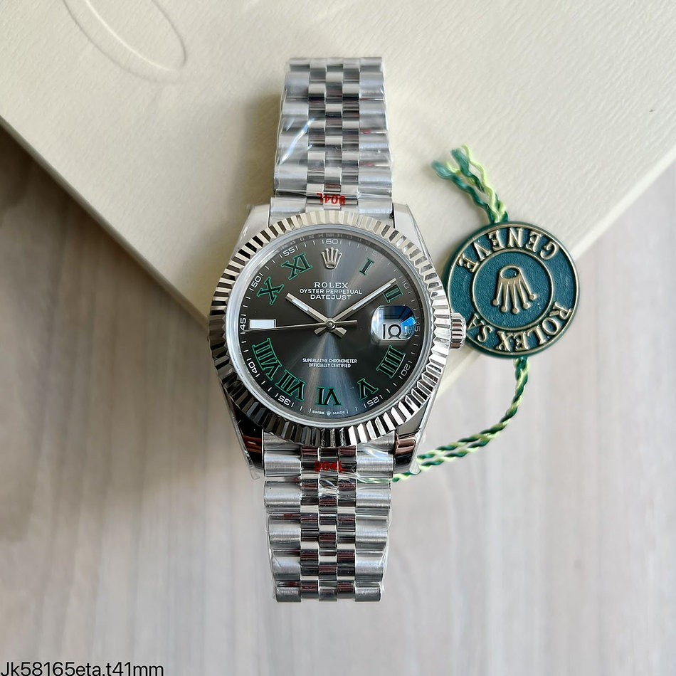  SUPER CLONE MÁQUINA ETA - ROLEX DATEJUST WIMBLEDON JUBILEE 41MM