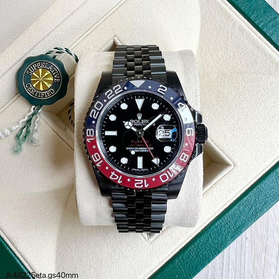  SUPER CLONE MÁQUINA ETA - ROLEX GMT MASTER II BLAKEN JUBILEE 40MM