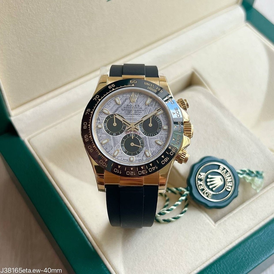 SUPER CLONE MÁQUINA ETA - ROLEX DAYTONA ROSE METEORITE BORRACHA 40MM