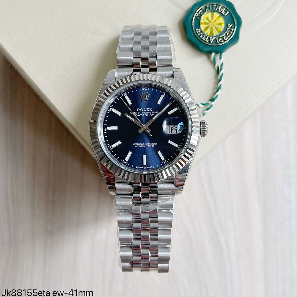  SUPER CLONE MÁQUINA ETA - ROLEX DATEJUST AZUL JUBILEE 41MM