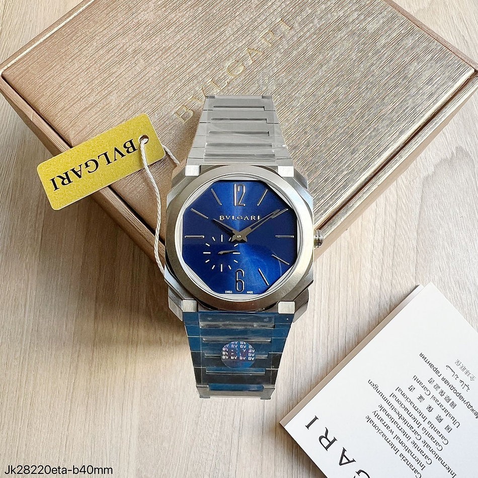  SUPER CLONE MÁQUINA ETA - BVLGARI OCTO PRATA AZUL 42MM