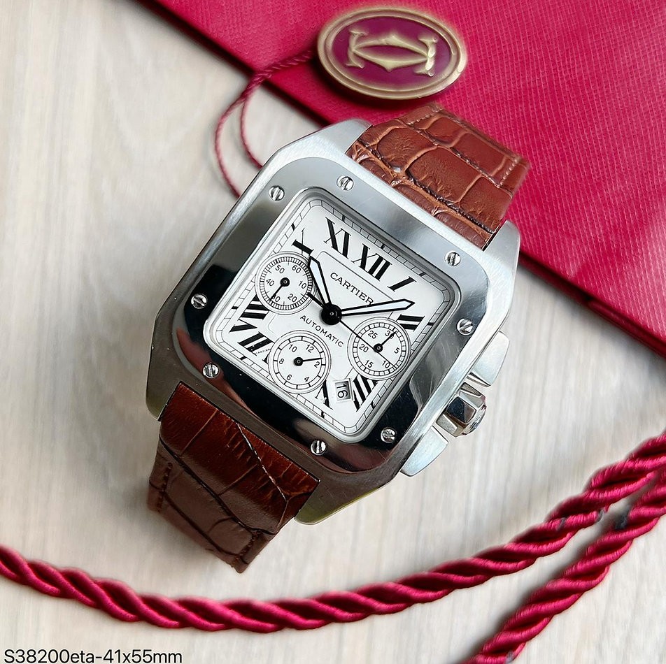  SUPER CLONE MÁQUINA ETA - CARTIER SANTOS 100 CHRONO XL 41X54MM