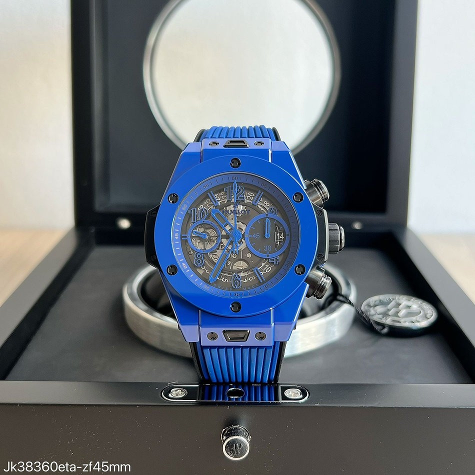  SUPER CLONE MÁQUINA ETA - HUBLOT BIG BANG UNICO MAGIC CERÂMICA AZUL 44MM