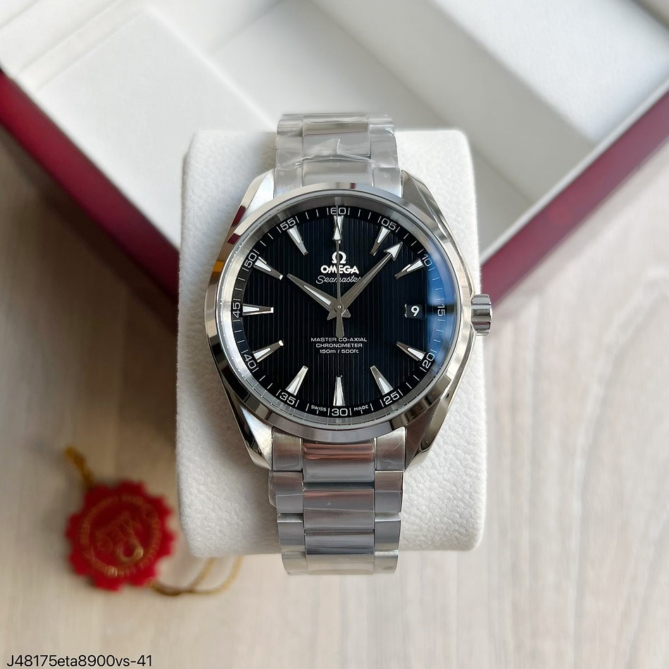  SUPER CLONE MÁQUINA ETA - OMEGA SEAMASTER AQUA TERRA CO-AXIAL 41MM PRATA PRETO