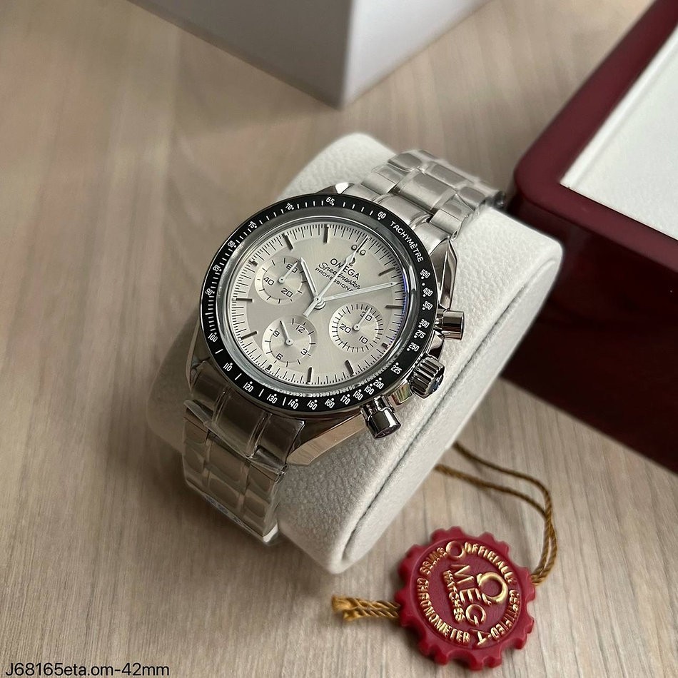  SUPER CLONE MÁQUINA ETA - OMEGA SPEEDMASTER PROFESSIONAL 42MM BRANCO