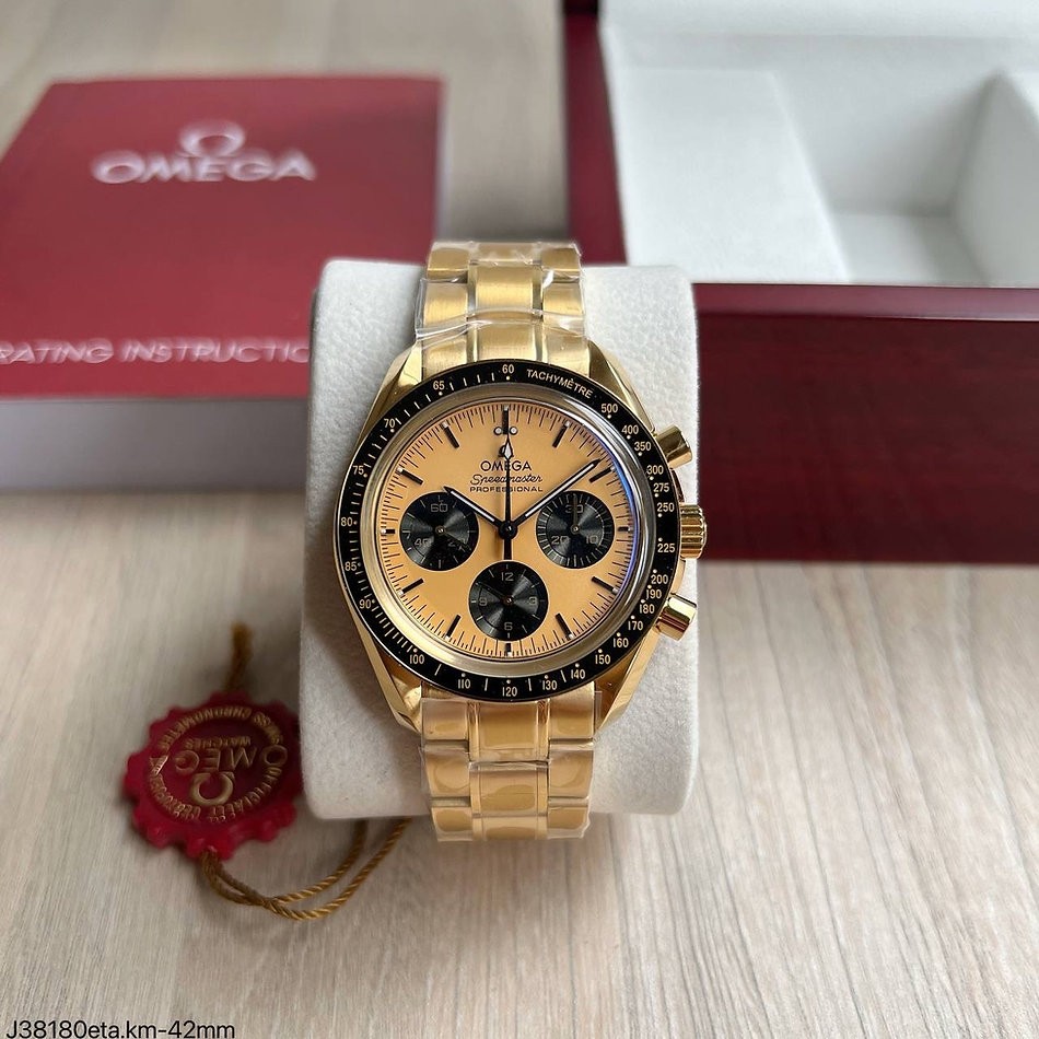  SUPER CLONE MÁQUINA ETA - OMEGA SPEEDMASTER MOONWATCH GOLD 42MM