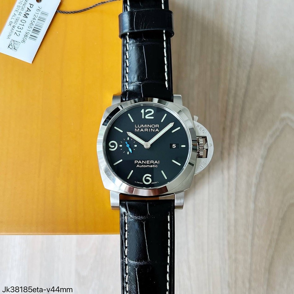  SUPER CLONE MÁQUINA ETA - PANERAI LUMINOR MARINA PRATA PRETO 44MM