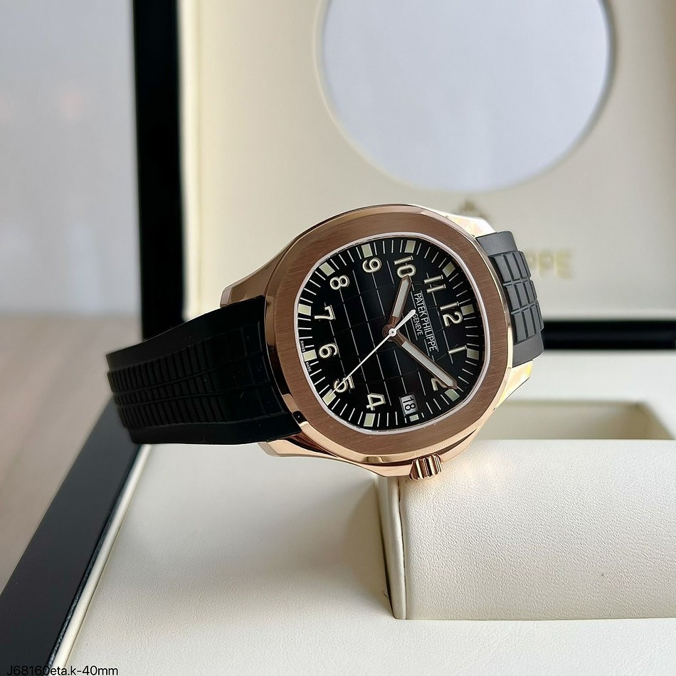  SUPER CLONE MÁQUINA ETA - PATEK PHILIPPE AQUANAUT 40MM ROSE PRETO