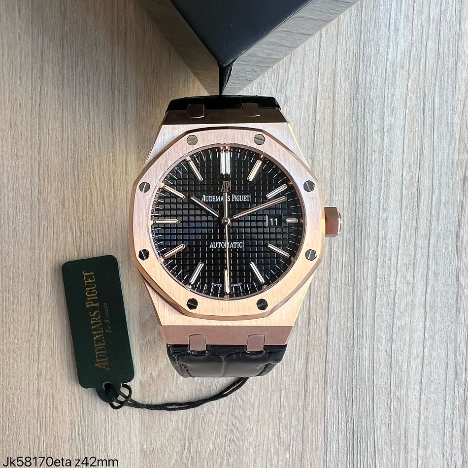  SUPER CLONE MÁQUINA ETA - AUDEMARS PIGUET ROYAL OAK 41MM ROSE COURO