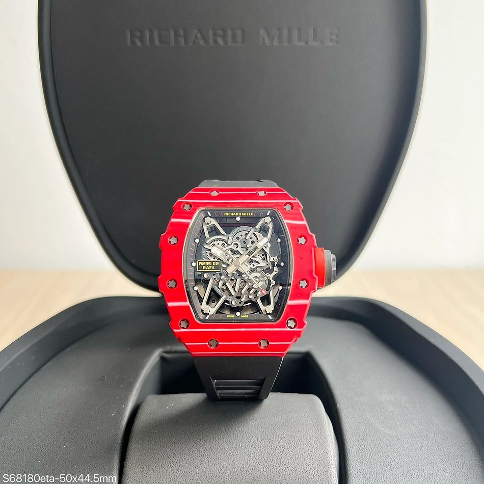  SUPER CLONE MÁQUINA ETA - RICHARD MILLE RM 035-02 RAFAEL NADAL VERMELHO