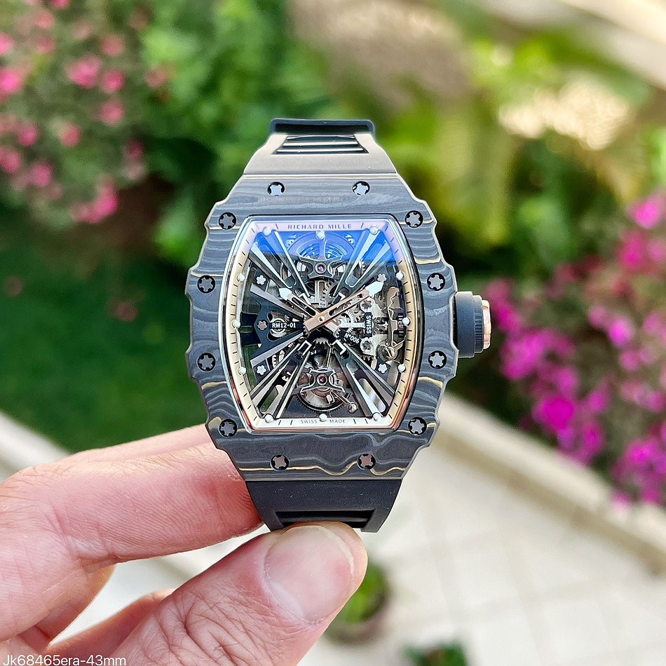 SUPER CLONE MÁQUINA ETA - RICHARD MILLE RM 12-01 CARBON DOURADO