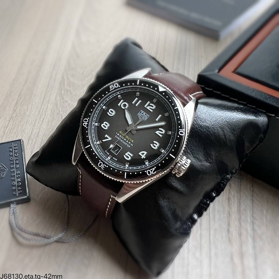  SUPER CLONE MÁQUINA ETA - TAG HEUER AUTAVIA COURO 42MM