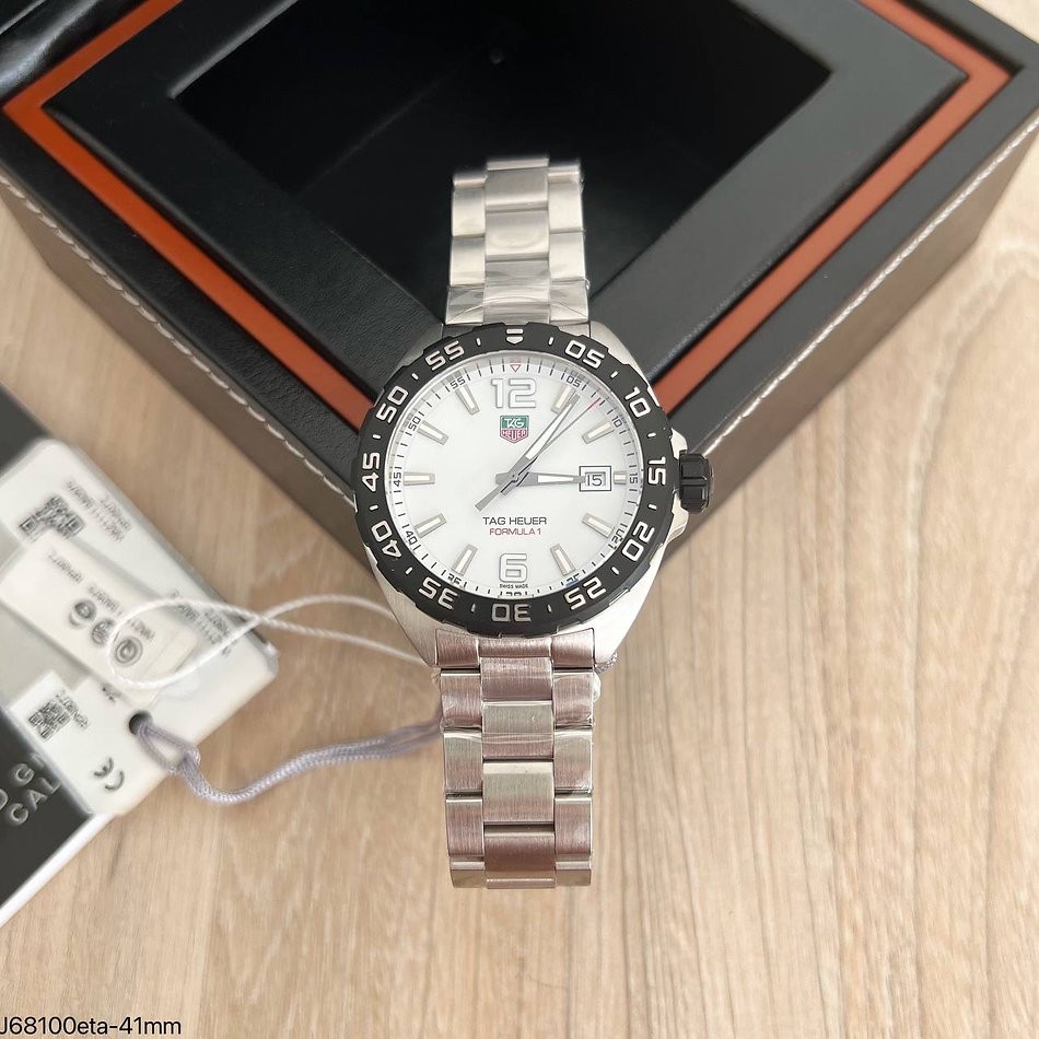  SUPER CLONE MÁQUINA ETA - TAG HEUER FORMULA 1 F1 BRANCO 41MM