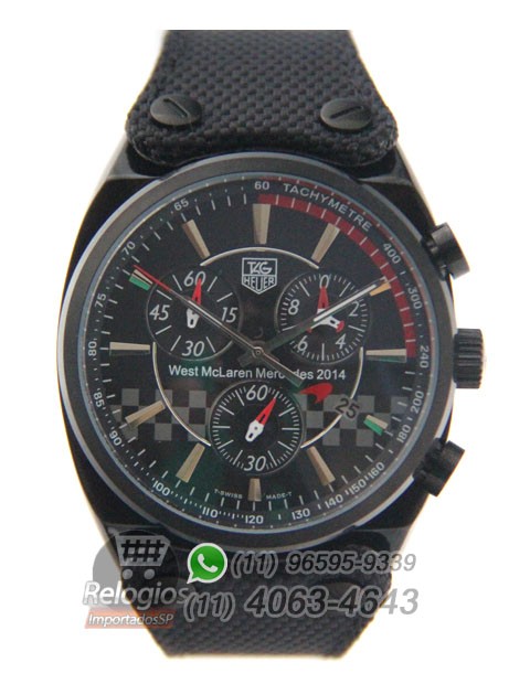 Relógio Réplica Tag Heuer West Mclaren Mercedes 2015 Black