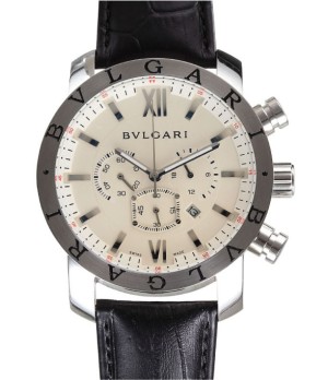 Relógio Bulgari Chronometro White Couro