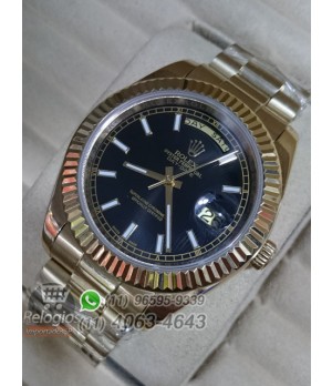 Relógio Réplica Rolex Day Date Dourado Preto