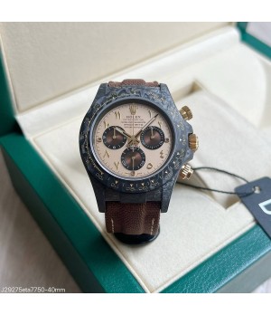 SUPER CLONE MÁQUINA ETA - ROLEX DAYTONA DIW CARBONO 40MM DOURADO