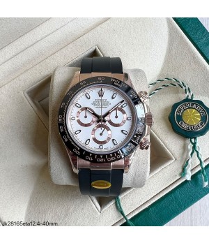 SUPER CLONE MÁQUINA ETA - ROLEX DAYTONA ROSE BORRACHA 40MM