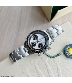 SUPER CLONE MÁQUINA ETA - ROLEX DAYTONA PRATA PAUL NEWMAN 37MM PANDA