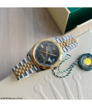 SUPER CLONE MÁQUINA ETA - ROLEX DATEJUST JUBILEE 41MM PRATA DOURADO