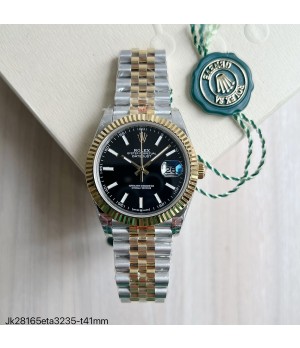 SUPER CLONE MÁQUINA ETA - ROLEX DATEJUST JUBILEE 41MM PRATA DOURADO