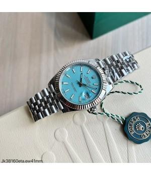  SUPER CLONE MÁQUINA ETA - ROLEX DATEJUST AZUL TIFFANY JUBILEE 41MM