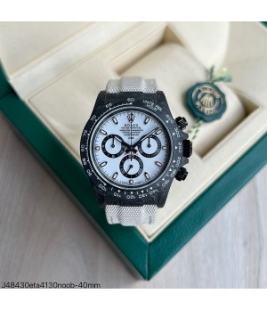 SUPER CLONE MÁQUINA ETA - ROLEX DAYTONA DIW CARBONO 40MM BRANCO