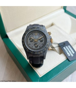 SUPER CLONE MÁQUINA ETA - ROLEX DAYTONA DIW CARBONO 40MM DOURADO