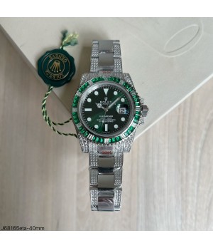 SUPER CLONE MÁQUINA ETA - ROLEX SUBMARINER DIAMOND VERDE 40MM