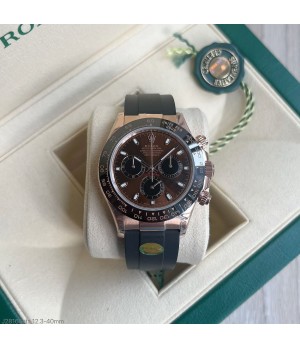 SUPER CLONE MÁQUINA ETA - ROLEX DAYTONA ROSE CHOCOLATE BORRACHA 40MM