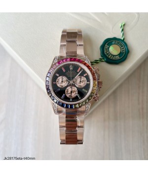 SUPER CLONE MÁQUINA ETA - ROLEX DAYTONA RAINBOW ROSE 40MM