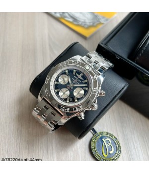  SUPER CLONE MÁQUINA ETA - BREITLING CHRONOMAT 44MM PRATA PRETO