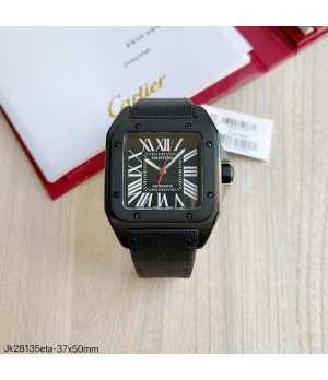  SUPER CLONE MÁQUINA ETA - CARTIER SANTOS PRETO PVD 37MM