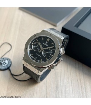  SUPER CLONE MÁQUINA ETA - HUBLOT CLASSIC FUSION CHRONOGRAPH PRATA 45MM