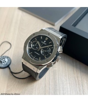  SUPER CLONE MÁQUINA ETA - HUBLOT CLASSIC FUSION CHRONOGRAPH PRATA 45MM