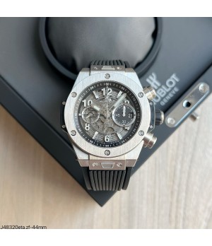  SUPER CLONE MÁQUINA ETA - HUBLOT BIG BANG UNICO 44MM PRATA PRETO